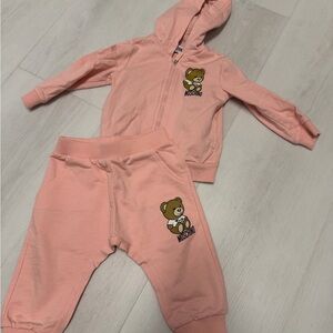 Moschino Baby Girl Light Pink Bear Jogger Set